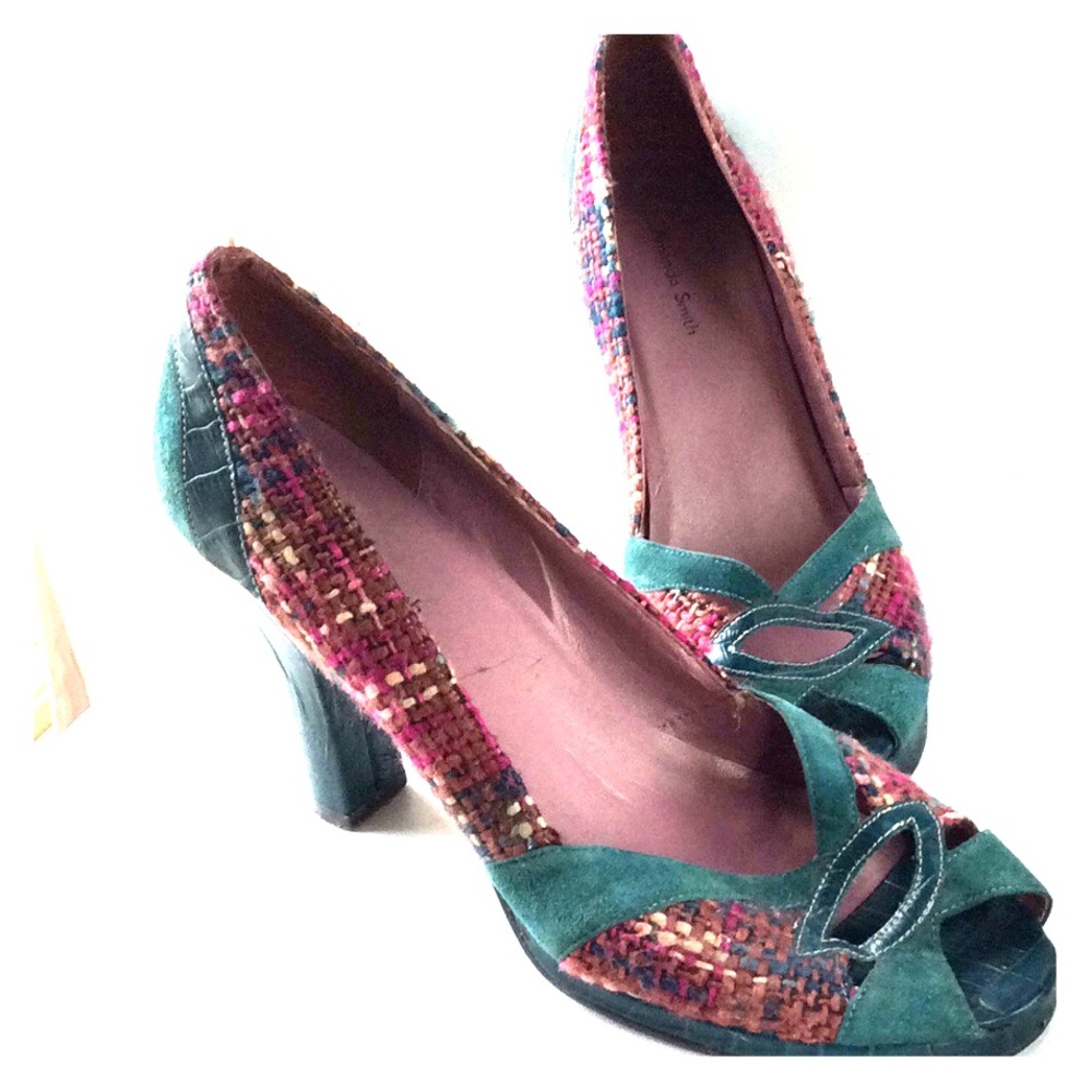 Tweed and Suede heels by Amanda Smith